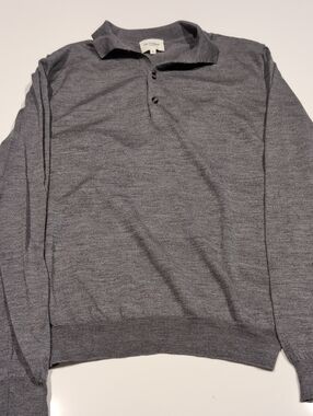 Octobre Editions Men’s Heather Gray Crewneck Polo Sweater